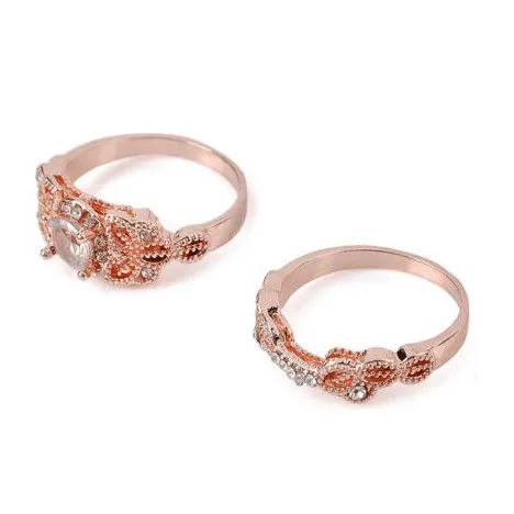 1 пара Женское кольцо/набор розовое золото заполненное свадебное обручальное