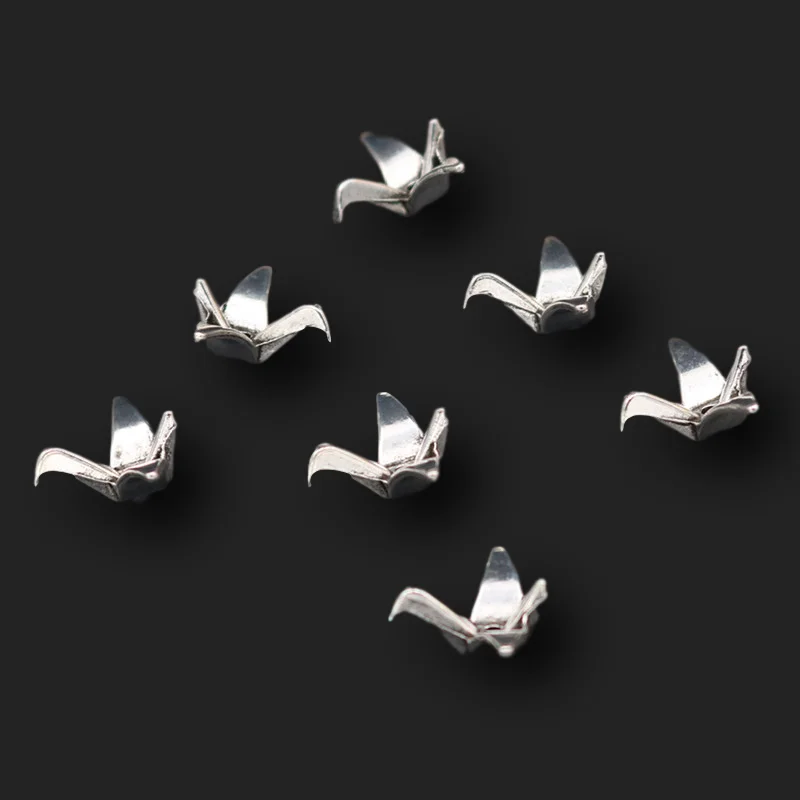20 шт. посеребренный милый оригами журавль перфорированные бусины Подвески Ретро