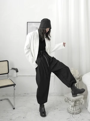 Yamamoto темный дизайн свободный вес длинные брюки повседневные широкие в пол