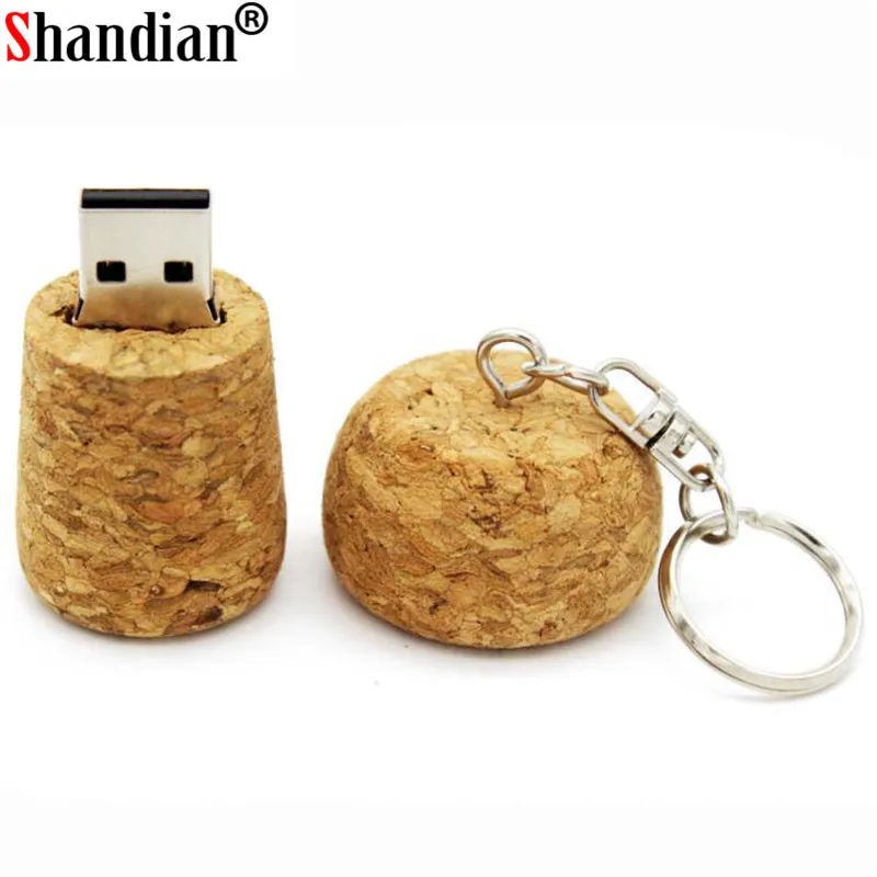 SHANDIAN деревянная пробка USB флэш накопитель бутылка вилка Флешка 4 ГБ 16 32 64 Гб Память