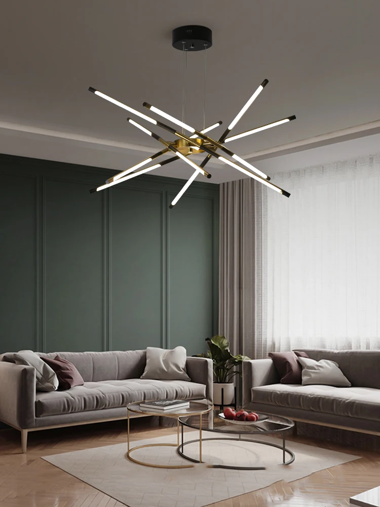 

LICAN Black Gold finished Chandelier Lighting for living room bedroom Nordic Suspension Luminaire Chandelier For Dining Kitchen