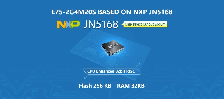 JN5168 Zigbee CDEBYTE E75-2G4M20S 2,4 ГГц 100 мВт беспроводной передатчик приемник SMD 20dBm PCB IPEX 2,4 ГГц rf приемопередатчик модуль