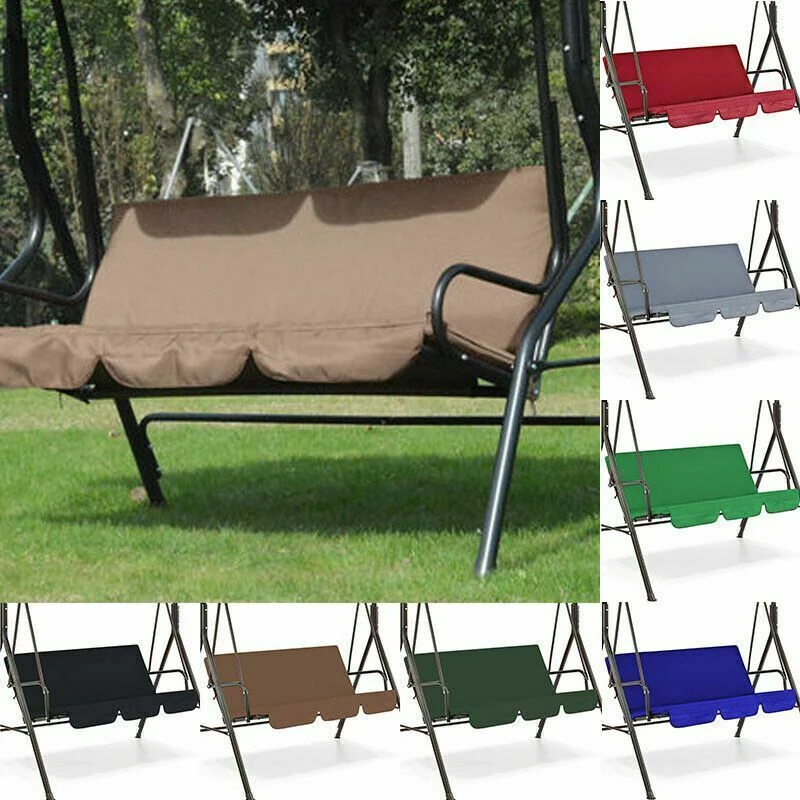 Newest Garden Outdoor 3 Seat Swing Chair Canopy Cover Shade Courtyard Hammock Tent Cover Sail UV Resistant Waterproof NO Fade images - 6