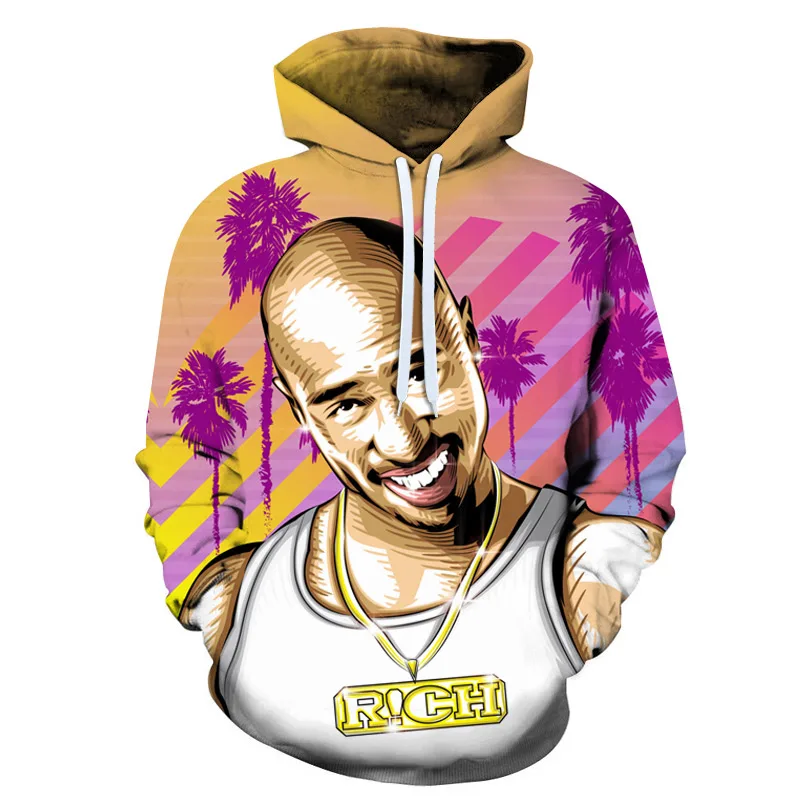 Мужские/женские толстовки, толстовка с длинным рукавом, 3D принт, 2pac, толстовки в стиле хип-хоп, пуловер с капюшоном, топы размера плюс S-6XL - Цвет: W5085