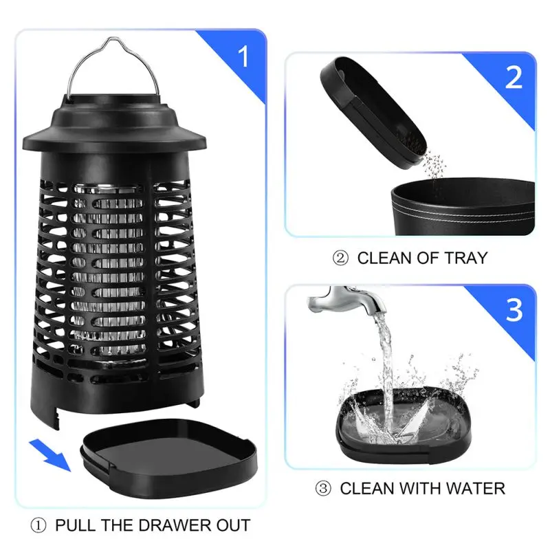 

Portable Electric LED Mosquito Killer Lamp Fly Trap UV Night Light Anti Insects Waterproof For Home And Garden Insecticide Tools