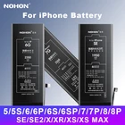 Аккумулятор NOHON для iPhone, батарея для iPhone SE 6 7 8 6s Plus 5 5S 4, X XR XS Max, инструменты