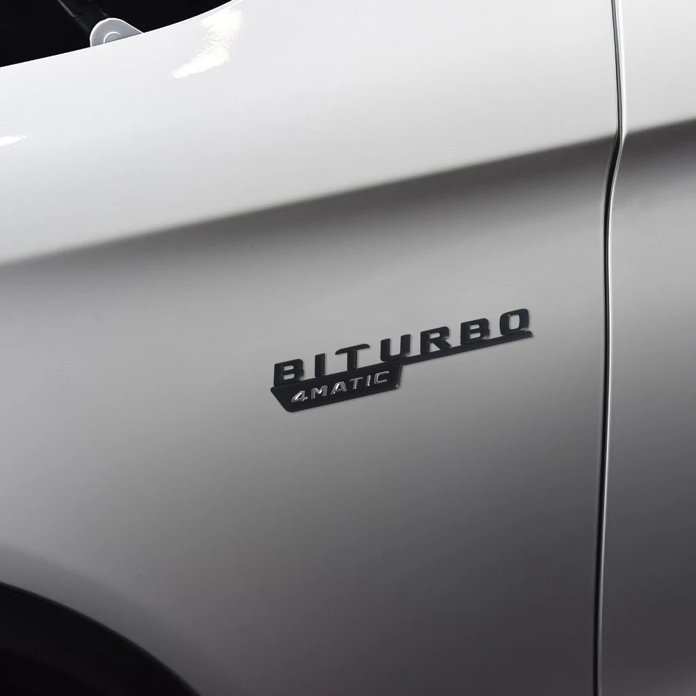 1 пара BITURBO 4matic для Mercedes Benz боковина крыла Стикеры подходит CLA W117 W212 E63 W202 W205 W176 W207
