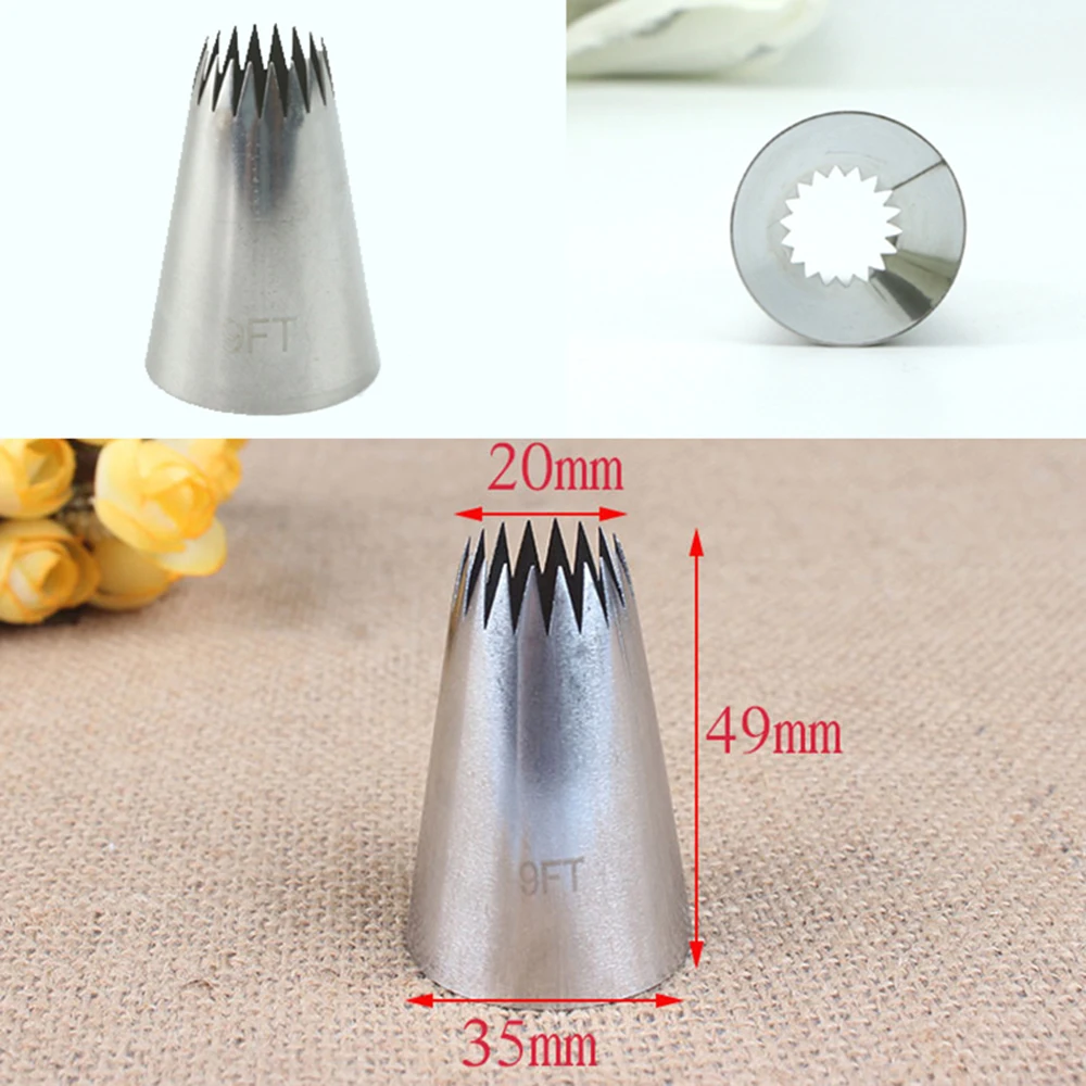 18 Tooth Star Cookies Butter Decorating Mouth Welding Polishing Stainless Steel Baking Diy Tools Extra Large Pastry Nozzles |
