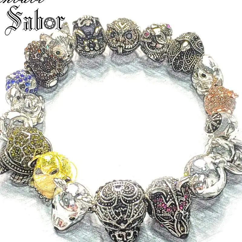 Аксессуары Вечеринка зоопарк Бусы Браслеты звенья цепи Серебряный цвет милый