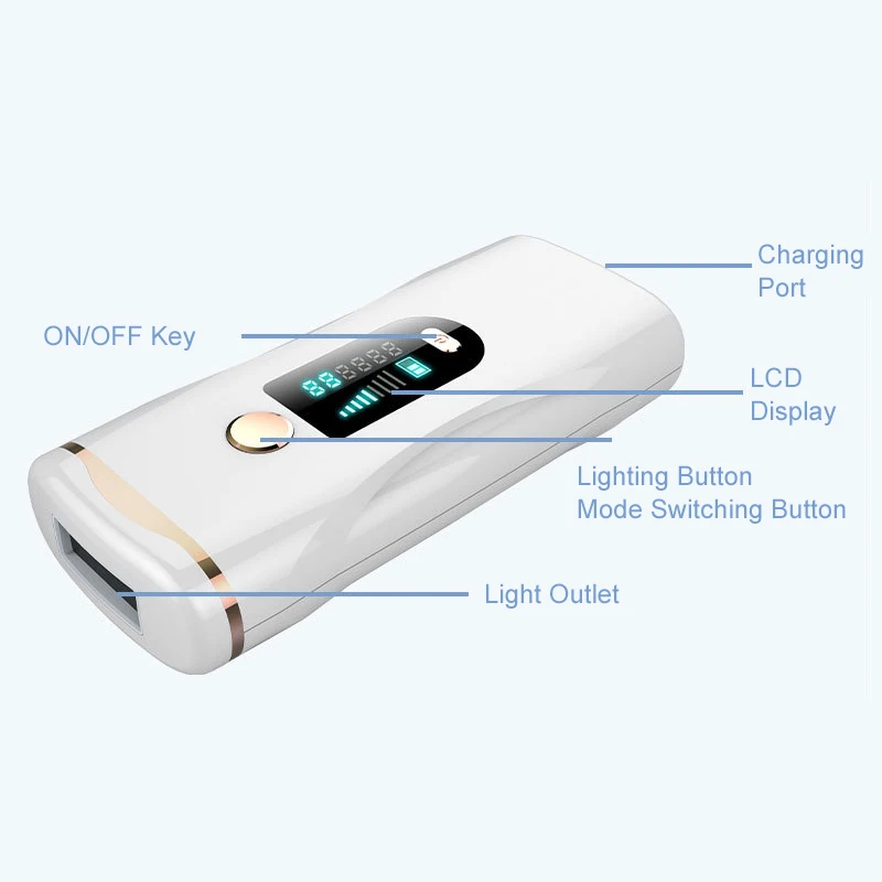 

999,000 Flashes IPL Laser Epilator Hair Removal Device 9 Energy Levels LED Screen Painless Epilator Dropship 3 Colors