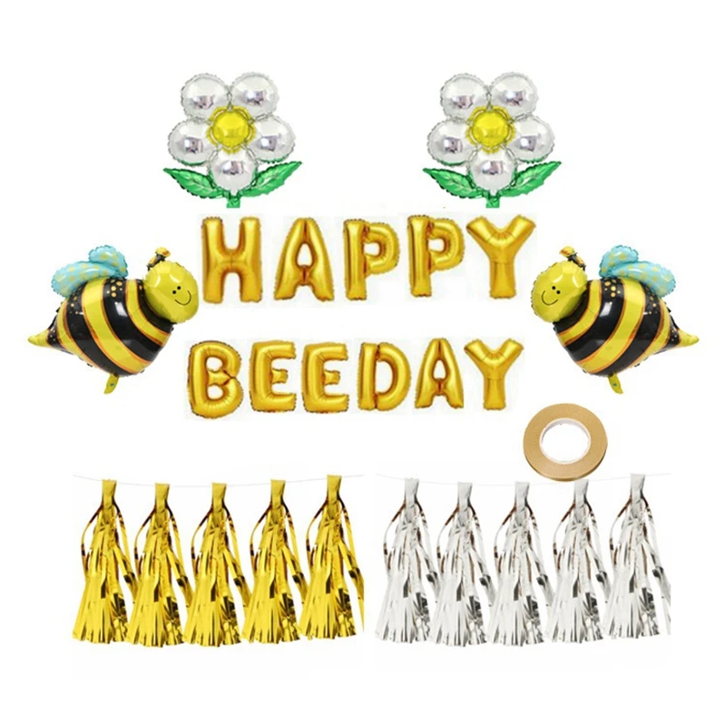 16 дюймов с золотой надписью Bee Theme украшение из фольги воздушные шары посылка для