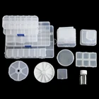 Коробка-органайзер пластиковая прозрачная, квадратный прямоугольный органайзер для серег, шкатулка для колец, бусин, упаковка для хранения дисплея, 1 шт.