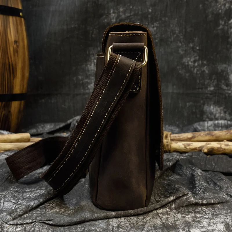 Сумка на плечо мужская из натуральной кожи винтажный мессенджер через воловьей