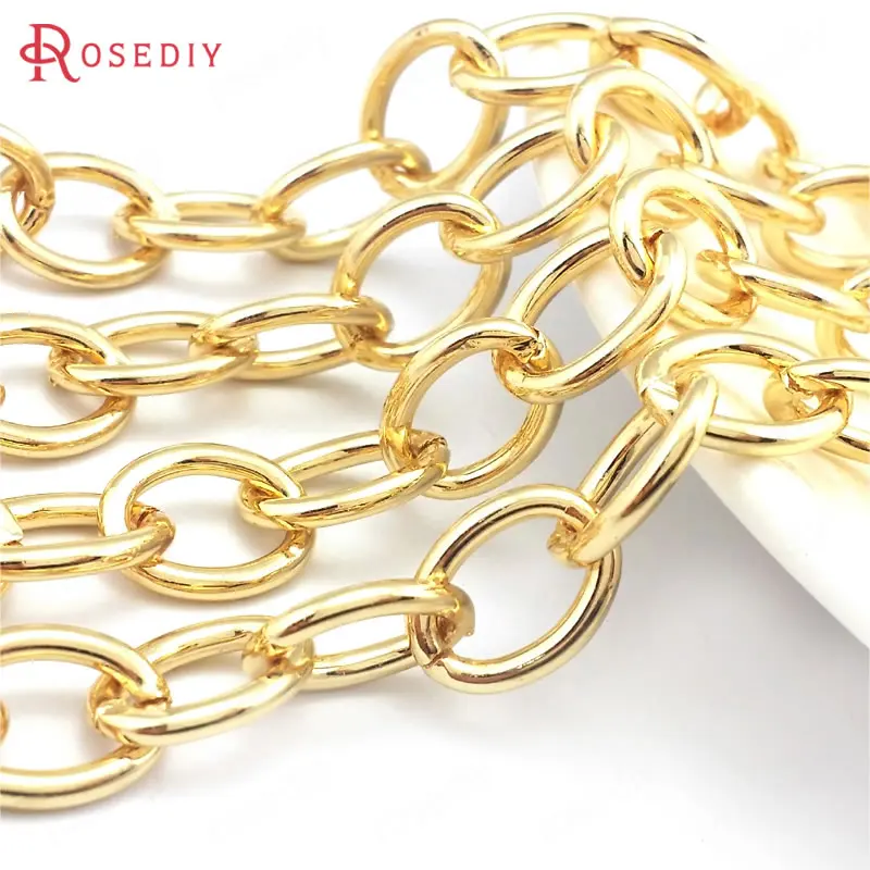 

1 метр 9x7 мм 14x10,5 MM 24K Gold Цвет железа тёмные очки в круглой проволочной ожерелье овальной формы браслеты цепочки расходных материалов для изго...