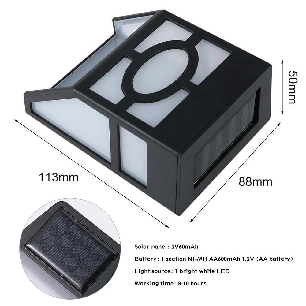 

Solar Powered Wall Mount LED Light Outdoor Garden Path Landscape Fence Yard Lamp Garden Path Fence Courtyard Lamp