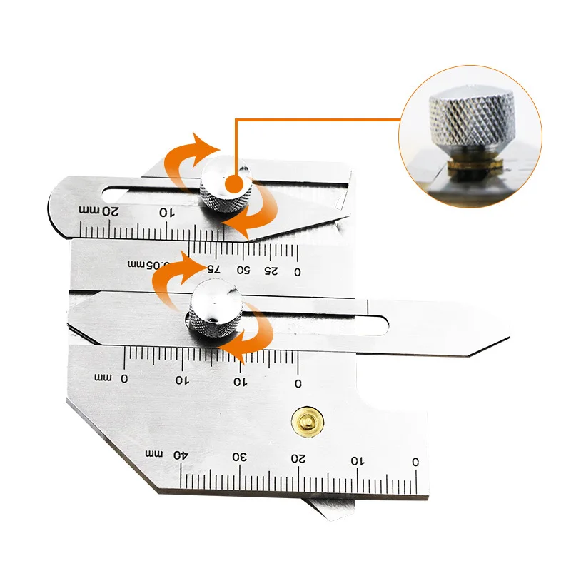 

Welding Gauge Weld Inspection Gage Weld Seam Bead/Fillet/Crown Test Ulnar Ruler Degree Angle Measure tool HI-LO PipeFeeler Gauge