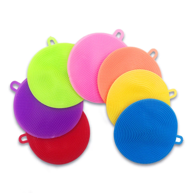 Силиконовые блюдо губка для мытья скребок Кухня очистки антибактериальное