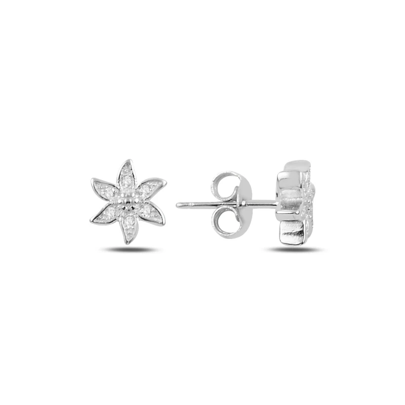 

Серебряные циркониевые серьги Silverlina в форме цветка