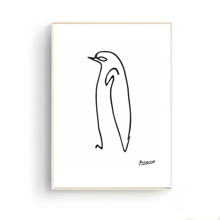 Холст Художественная печать плакат черно белый Пикассо настенная живопись линия