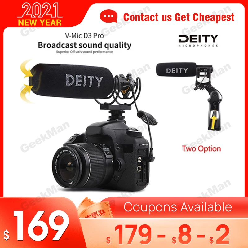 Конденсаторный микрофон Deity V Mic D3 Pro суперкардиоидный для видеостудии с полярным