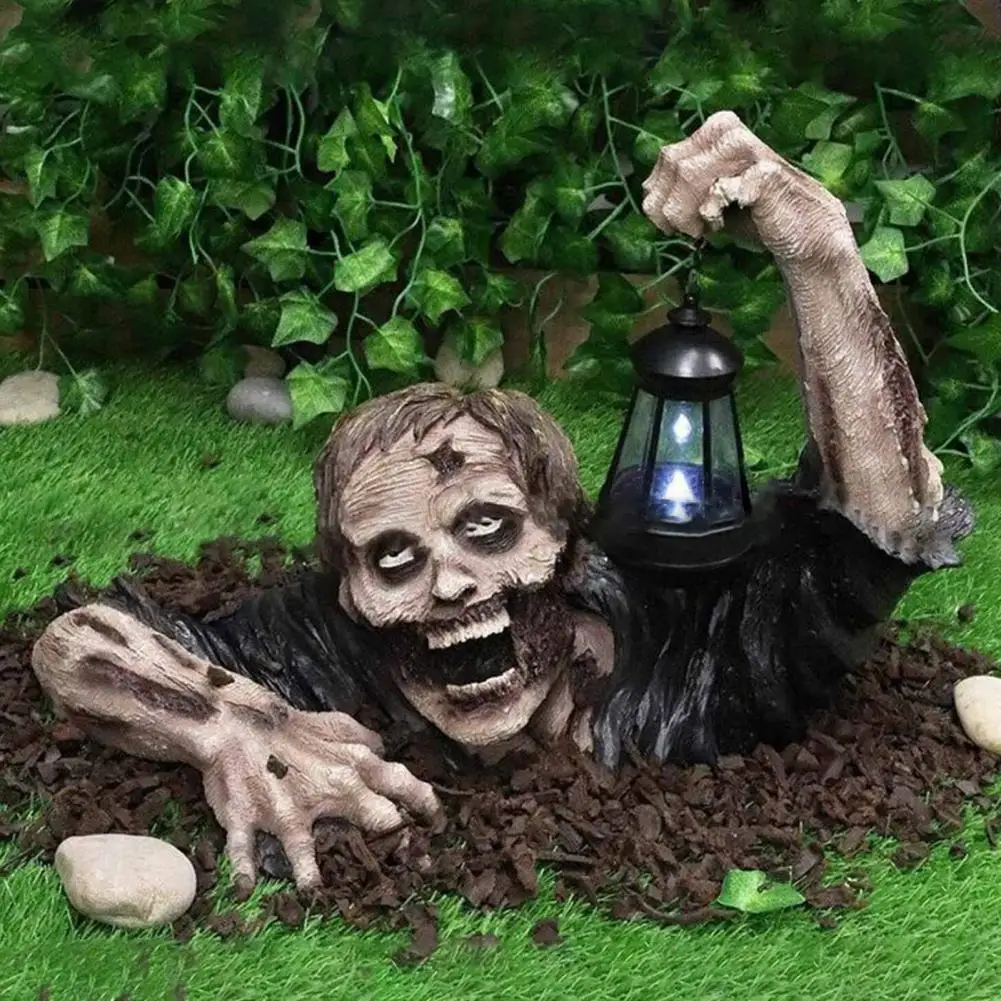 

Zombie Lantern Resin Zombie Garden Statues Horror Movie Garden Gnomes Statue For Outdoor Garden Patio Yard Lawn JardíN Garden