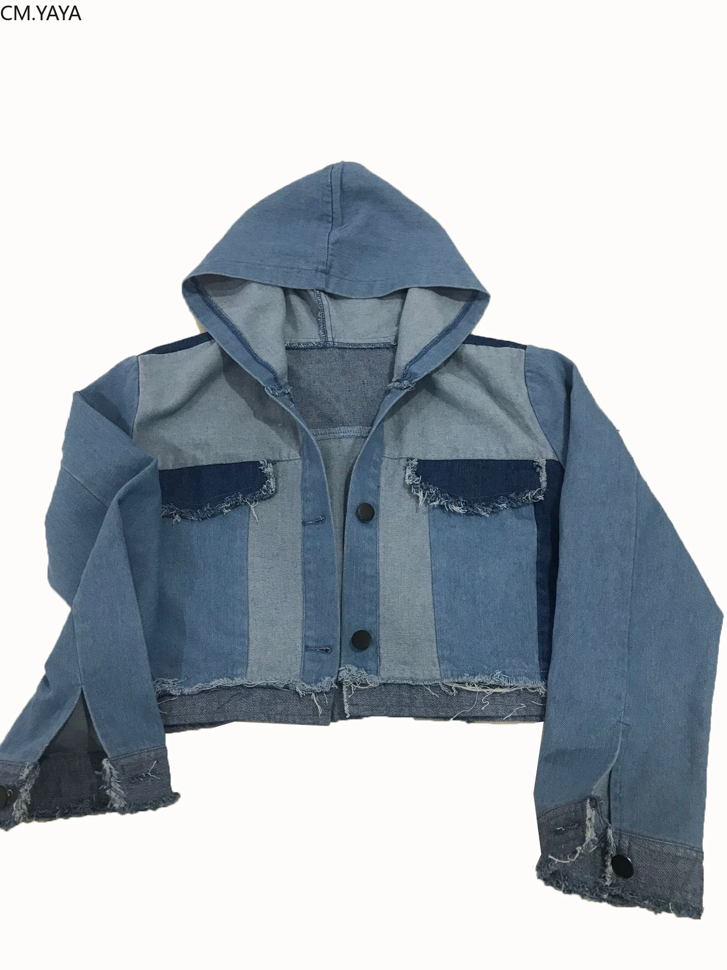 Новинка 2019 осенне-зимняя джинсовая женская куртка с капюшоном длинным рукавом в