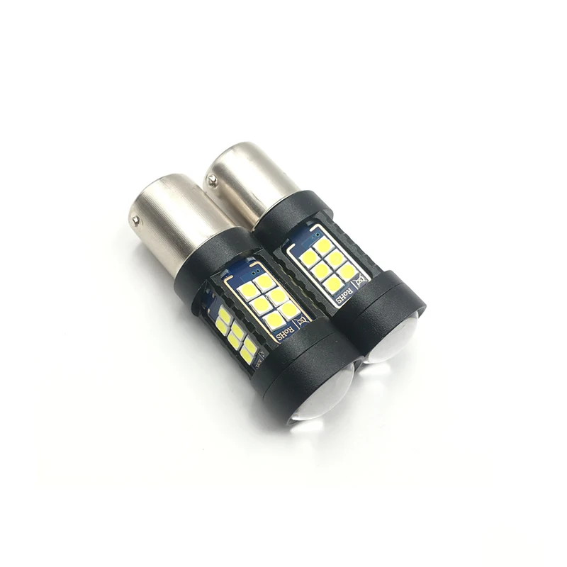 2x12V 24V S25 27SMD Автомобильный светодиодный 1156 BA15S P21W 1157 BAY15D BAY 15D P21/5 Вт светильник