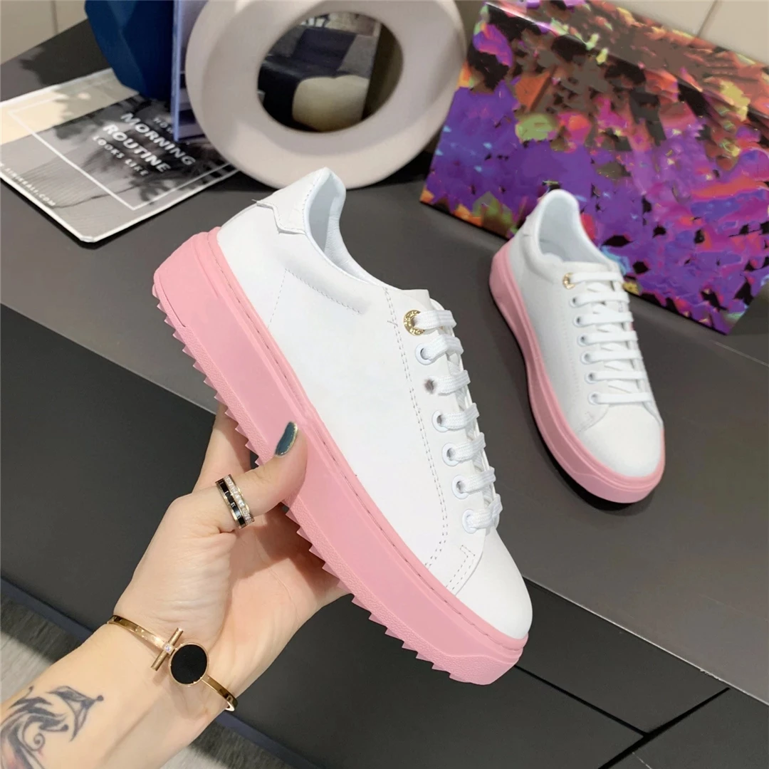 

Женские повседневные туфли на шнуровке, белые туфли с буквенным принтом, на толстой подошве, дизайнерская Брендовая обувь, новинка 2021