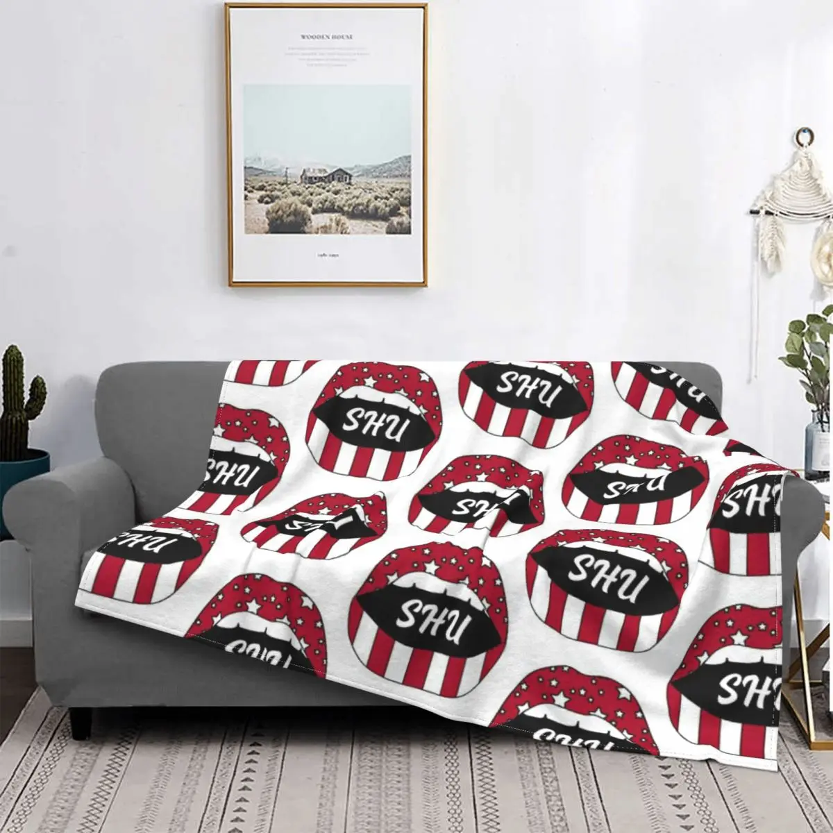 

Shu-Manta de labios, colcha de cama a quadros, manta de felpa de Anime, fundas de cama de Winter