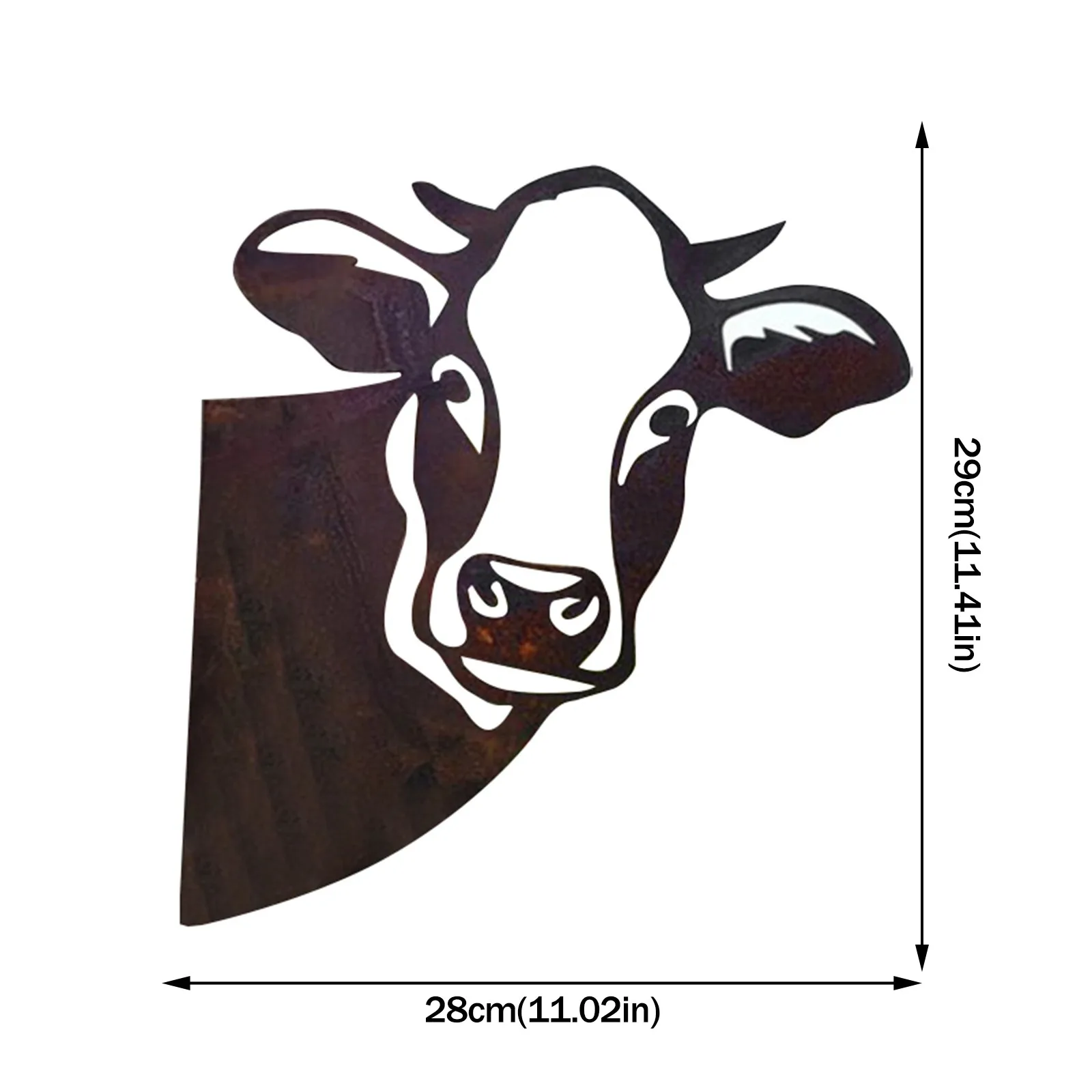Декоративный металлический бык для сада с открытой головой - "Peeping Cattle Countryyard Decoration Iron Piece Head Hollow Gardening Metal Bull #G2 on".