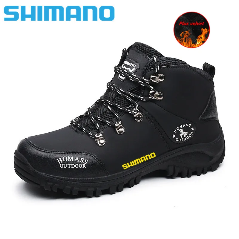 

Мужские ботинки для рыбалки Shimano, теплая обувь для бега, кемпинга, походов, рыбалки, Толстая Уличная обувь для рыбалки, Осень-зима