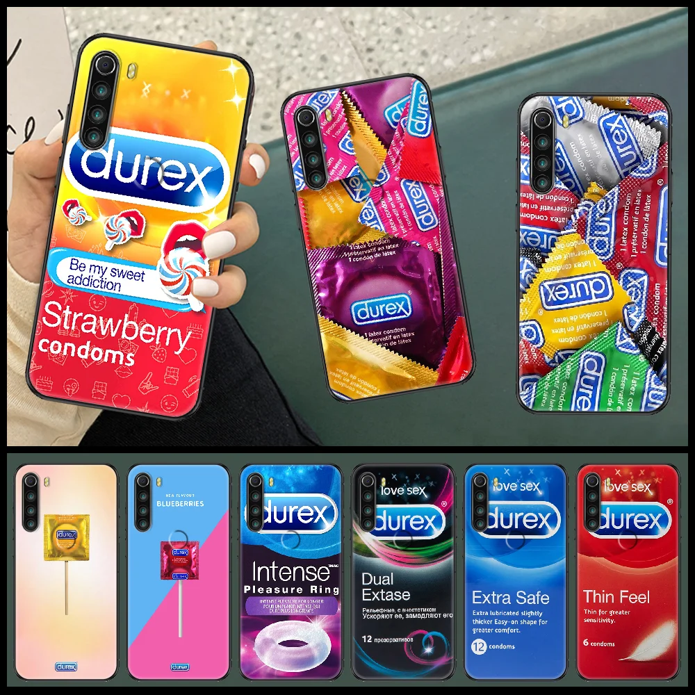 

durexes creative 18 Phone case For Xiaomi Redmi Note 7 7A 8 8T 9 9A 9S 10 K30 Pro Ultra black luxury prime painting coque
