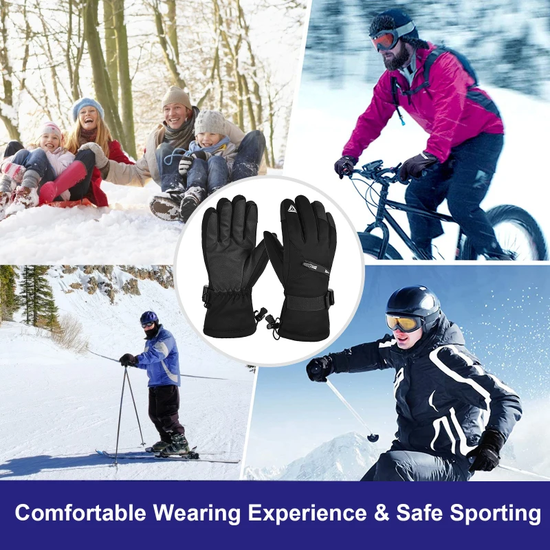 

Waterproof Winter Warm Gloves Thinsulate Windproof Touch Screen Warm Gloves Suitable Driving Motorcycles Cycling Gloves