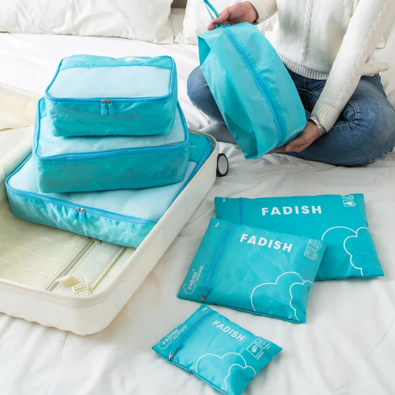 

7pcs Portable Travel Storage Bags Clothes Shoes Organizer Cosmetic Toiletry Pouch Luggage Kit Accessories Supplies