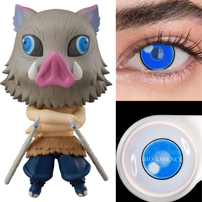 1 pair cosplay color contact lenses demon slayer nezuko cosplay anime eye contacts pink blue green white lenses contact lens free global shipping