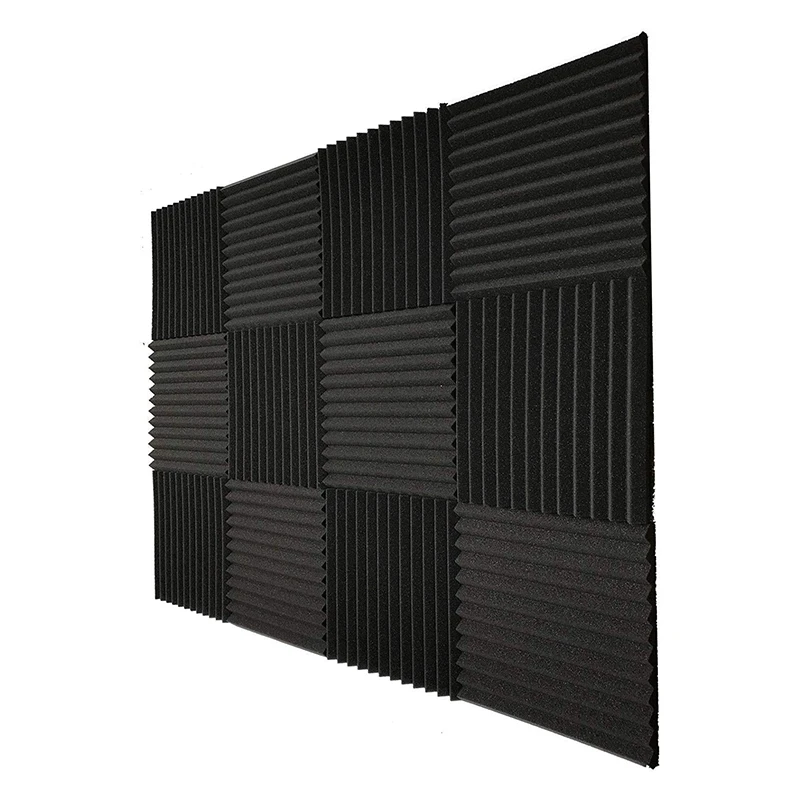 

12 Pcs Black Acoustic Panels Soundproofing Foam Acoustic Tiles Studio Foam Sound Wedges 2.5 x 30 x 30cm