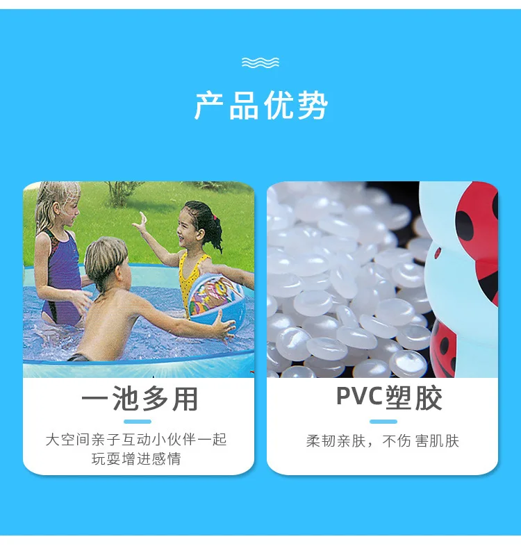 Круглый надувной бассейн большого размера утолщенный из ПВХ для семьи детский и