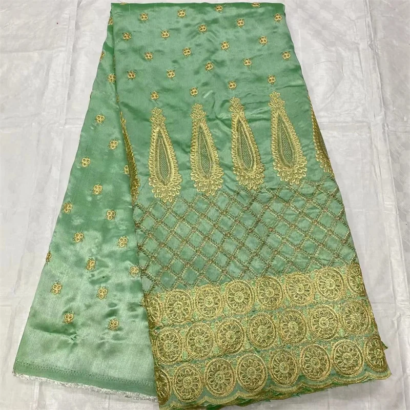 

High Quality 5 Yards African George Lace Fabric With Net Sequins And Stones Embroidered George Lace Fabric For the wedding 14L