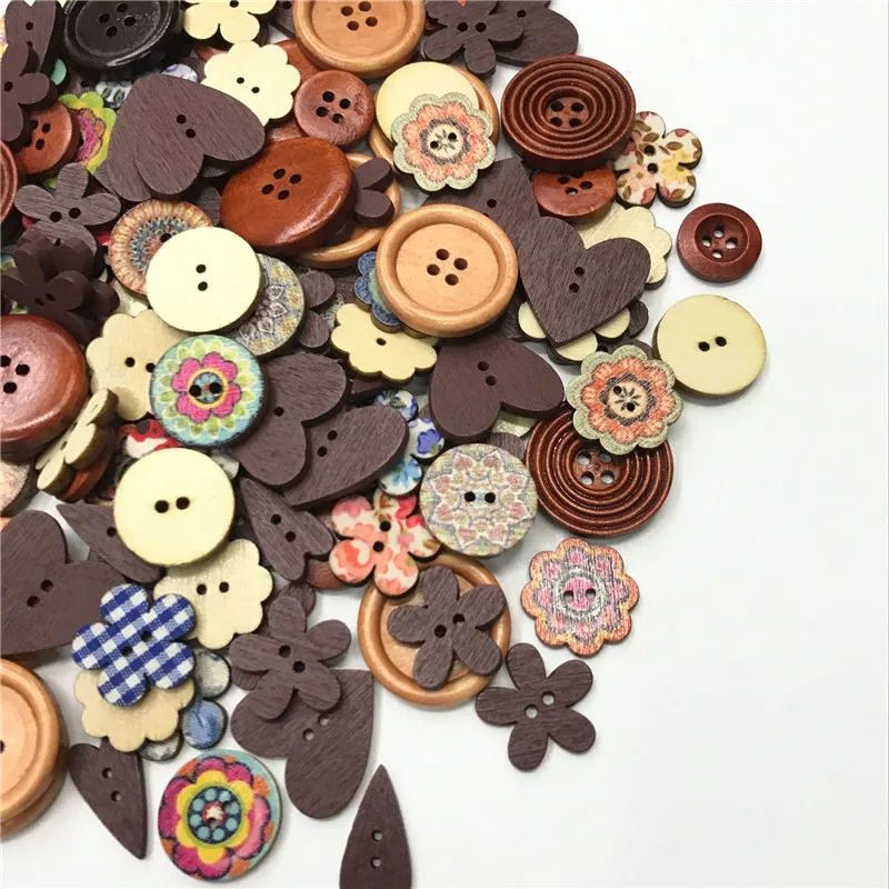 50 шт. ассортимент натуральные круглые пуговицы фон с изображением коричневого