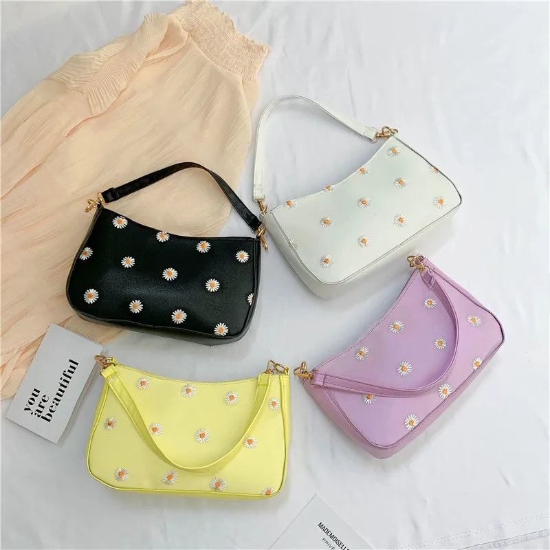 

Women Bag Shoulder bag Female Flower Embroidery Handbag Casual Tote Woman Handbags Fashion Underarm Bag for Female 2020