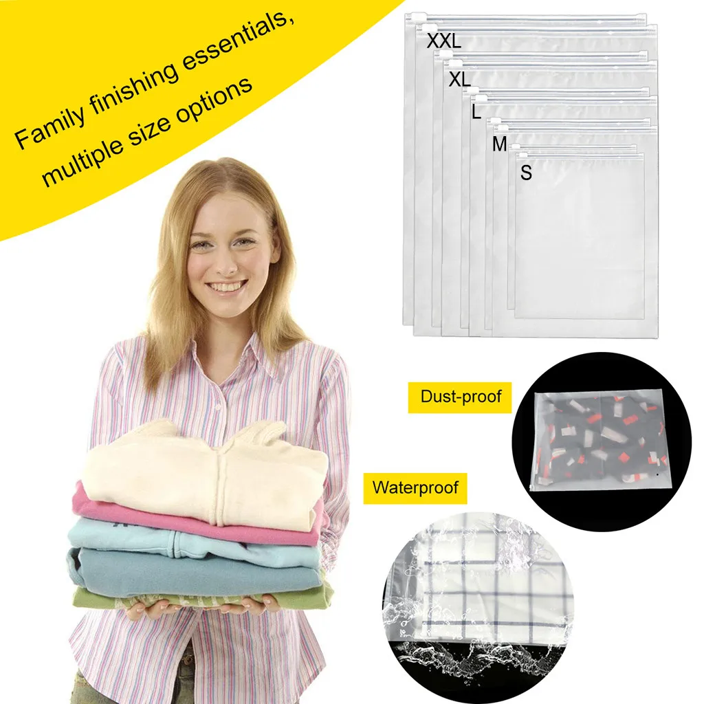

OCARDIAN Storage Bag Resealable Travel Clothes Shoe Luggage Seal Storage Bag Waterproof Closet Organizer multiple size drop ship
