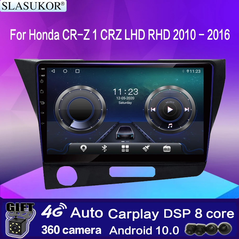 

Автомобильная Мультимедийная магнитола для Honda CR-Z 1 CRZ LHD RHD 2010-2016 Android 10, видеоплеер с быстрой зарядкой, коаксиальный навигатор для CARPLAY, 9 дюйм...
