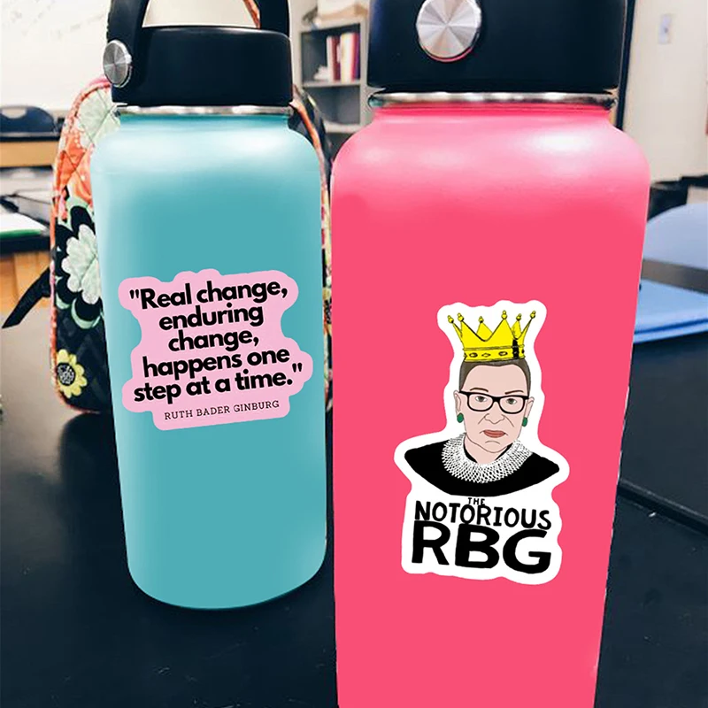 

50PCS Ruth Bader Ginsburg Sticker Female Justice Judge RBG Famous Quote Decal Stickers For DIY Laptop Suitcase Stationery Guitar