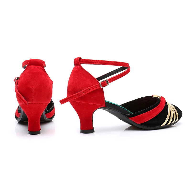 New Women's Latin Dance Shoes Modern Closed Toe Ballroom Tango Girls Female 3.5/5.5CM Heel Rubber Sole Outdoor Dropshipping 2021