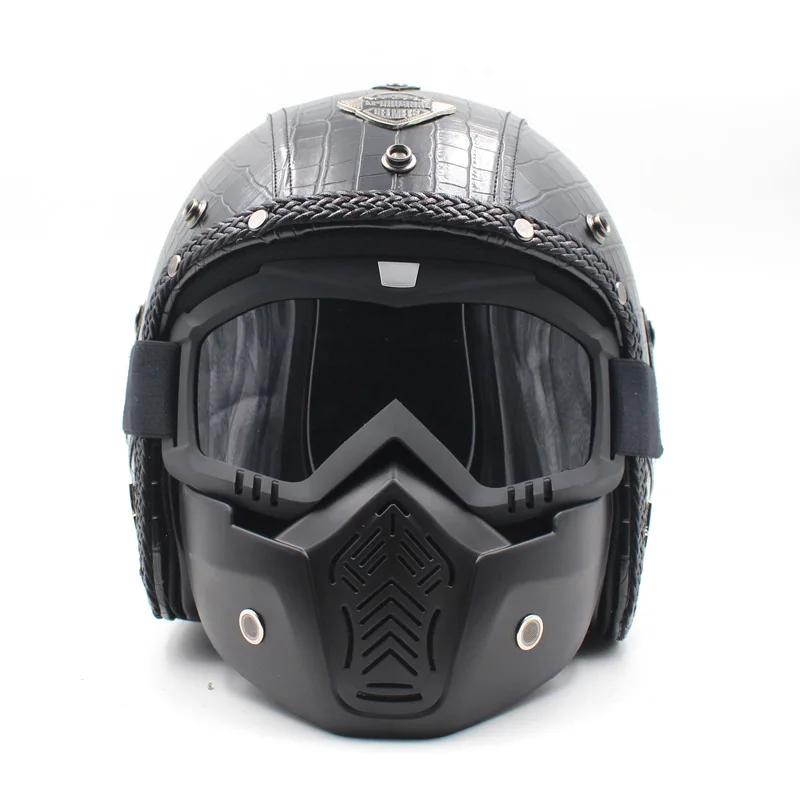 Второй мировой войны стиль открытым лицом Половина кожаный шлем мотоцикл чоппер