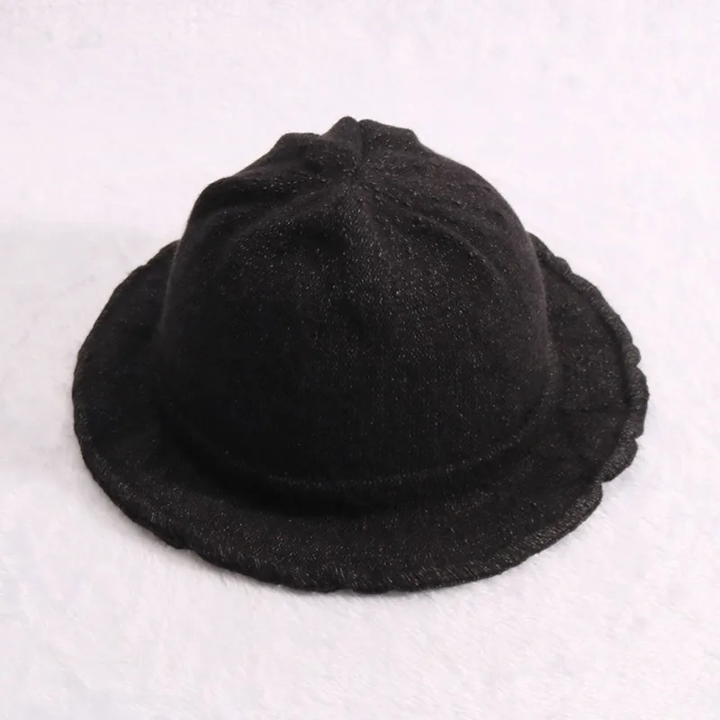 Fashion Baby Solid Pattern Fisherman Hat Warm Autumn Winter Bucket Hat for Newborn Infant Baby Toddler Boys Girls