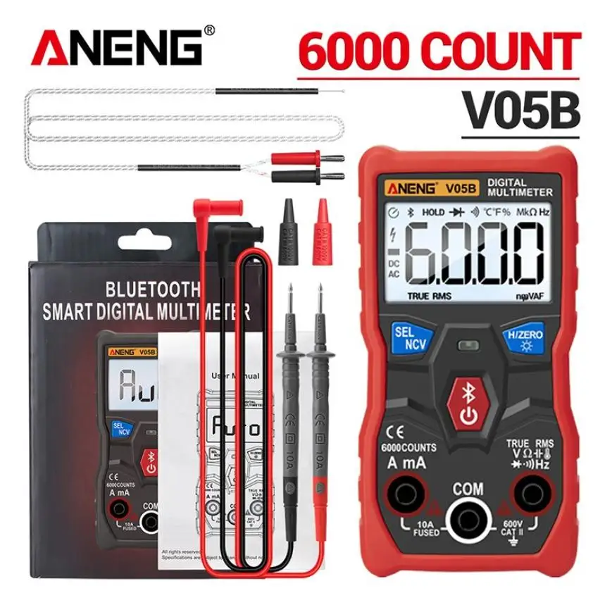 

V05B APP Digital Multimeter Auto Range Strong Portable Electric Hardness True RMS Bluetooth AC / DC Tester