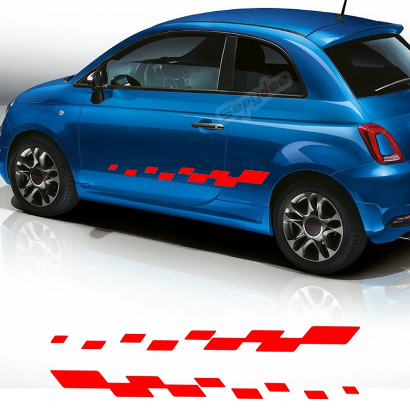 1 пара наклейки на боковые двери автомобиля Fiat 500 декор для кузова спортивные
