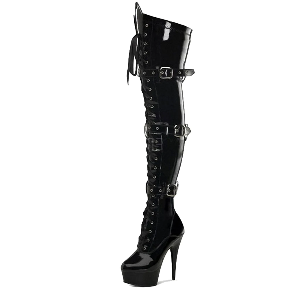 

KARINLUNA Fashion Hot Sale 2020 plus Size 46 Sexy High Heels Over The Knee Boots Woman Shoes Platform nightclub Shoes Women