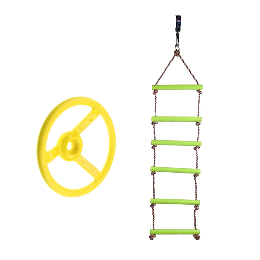 Playhouse 6 Rungs веревка альпинистская лестница + игрушка с рулевым колесом качели